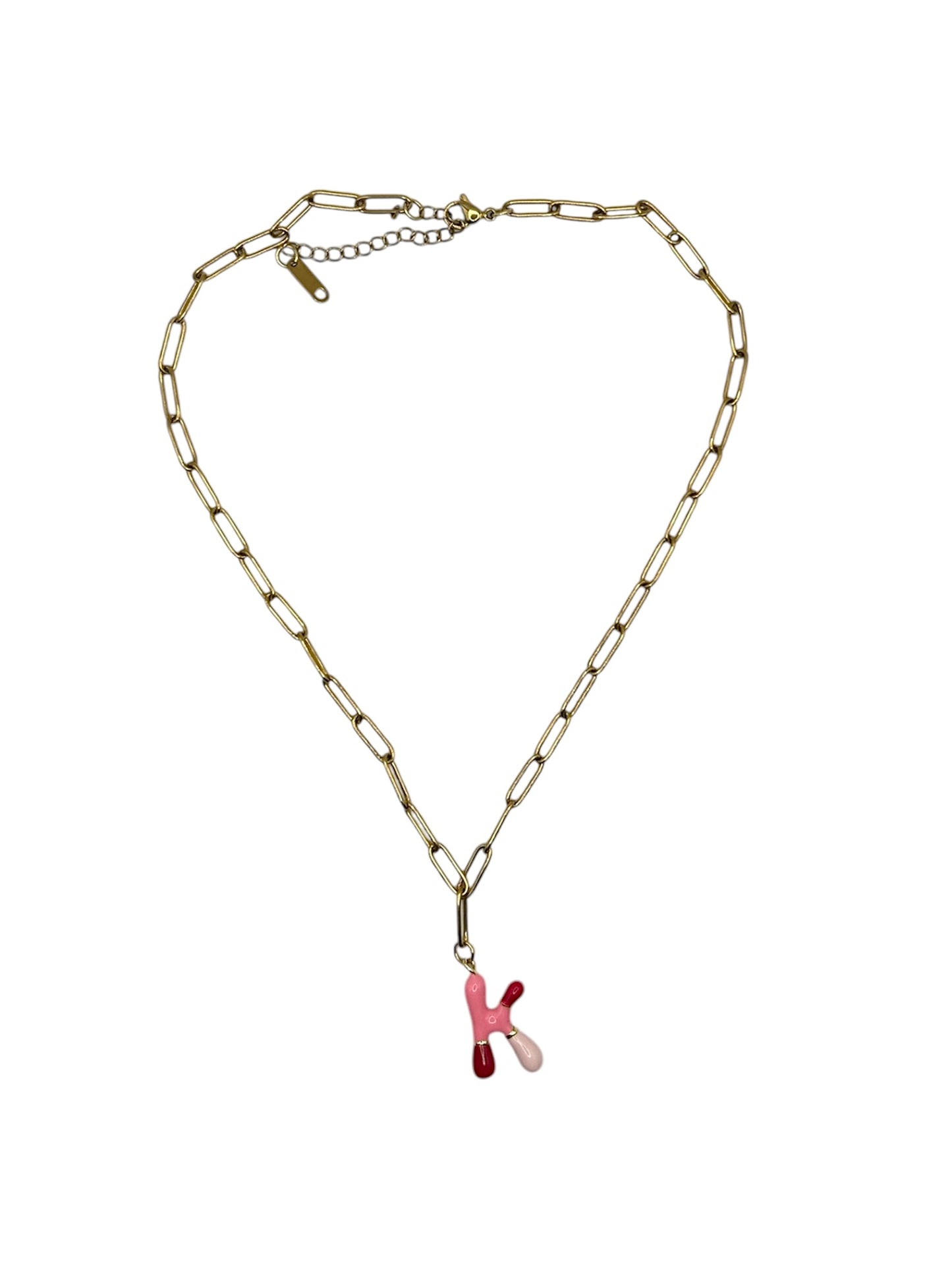 Ketting Maura roze letter schakel - Pero sí Studios