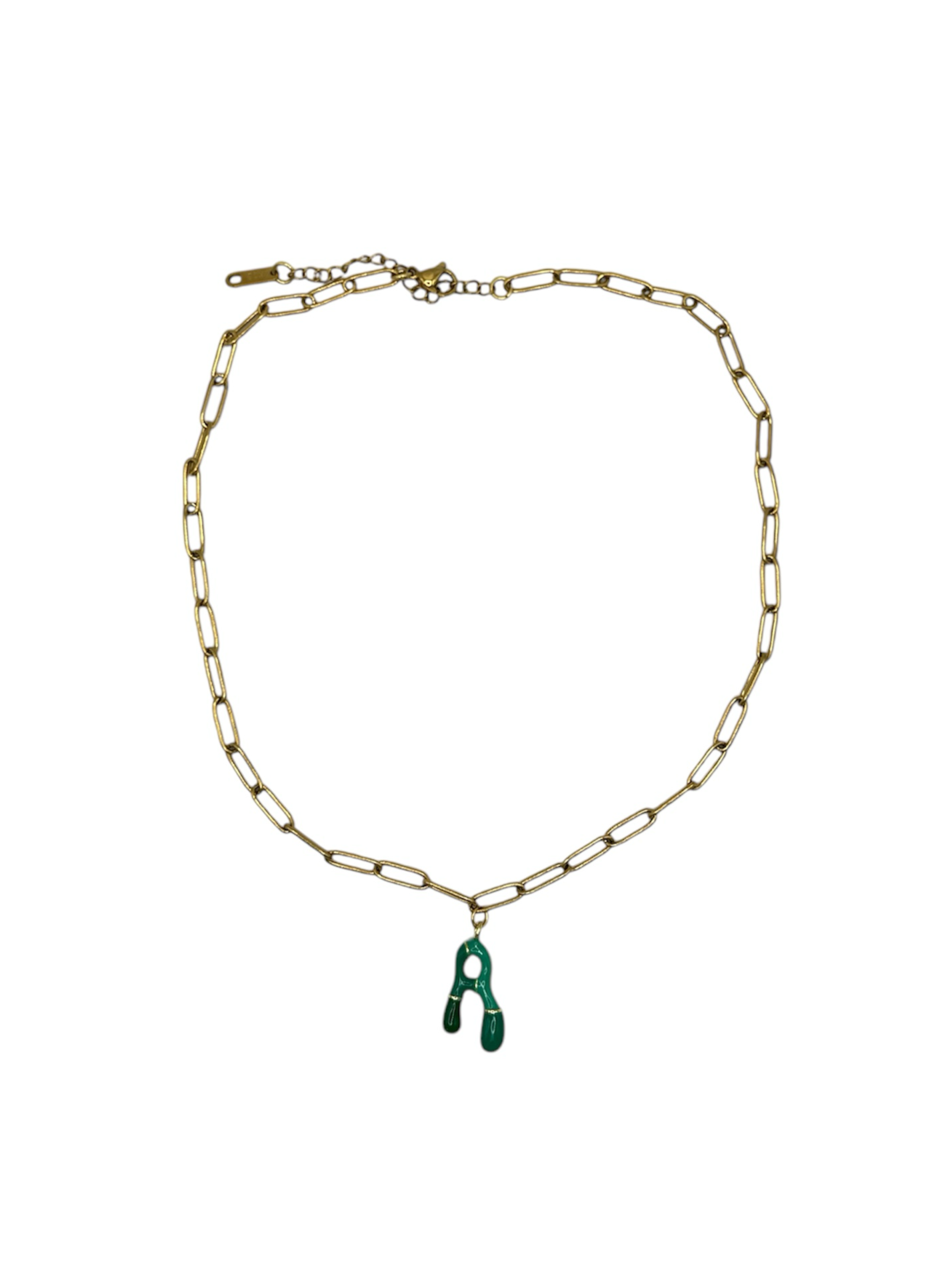 Ketting Maura groen letter schakel - Pero sí Studios