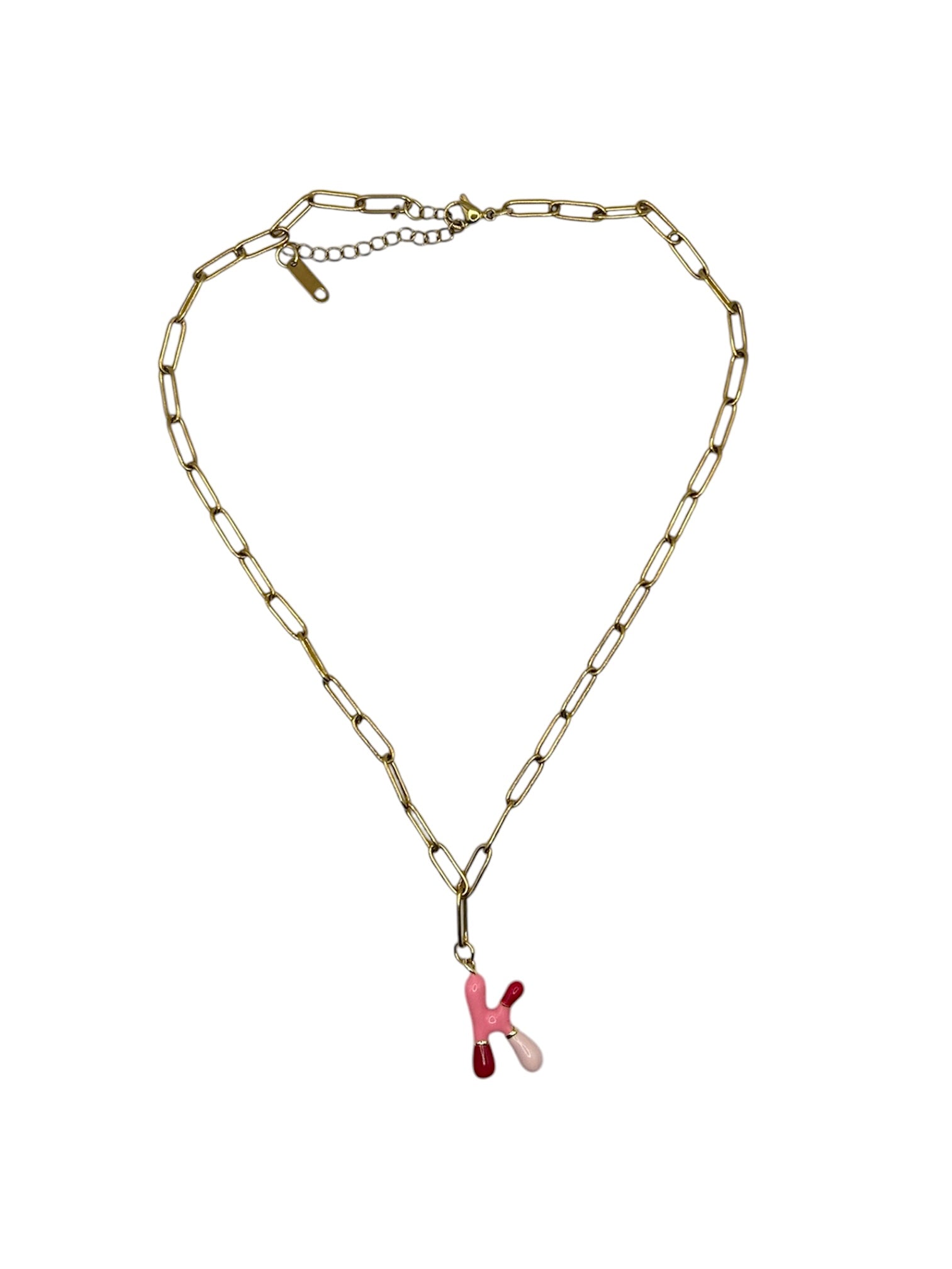 Ketting Maura roze letter schakel - Pero sí Studios