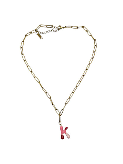 Ketting Maura roze letter schakel - Pero sí Studios